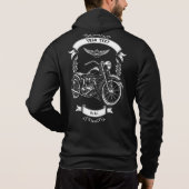 Personalized Winter Biker Skull Motorcycle Zip Hoodie (Rückseite)
