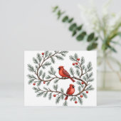 Personalized Winter Cardinal Holiday, Christmas, Postkarte (Stehend Vorderseite)