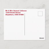 Personalized Winter Cardinal Holiday, Christmas, Postkarte (Rückseite)