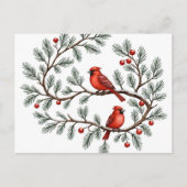 Personalized Winter Cardinal Holiday, Christmas, Postkarte (Vorderseite)