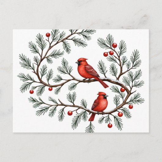 Personalized Winter Cardinal Holiday, Christmas, Postkarte (Vorderseite)