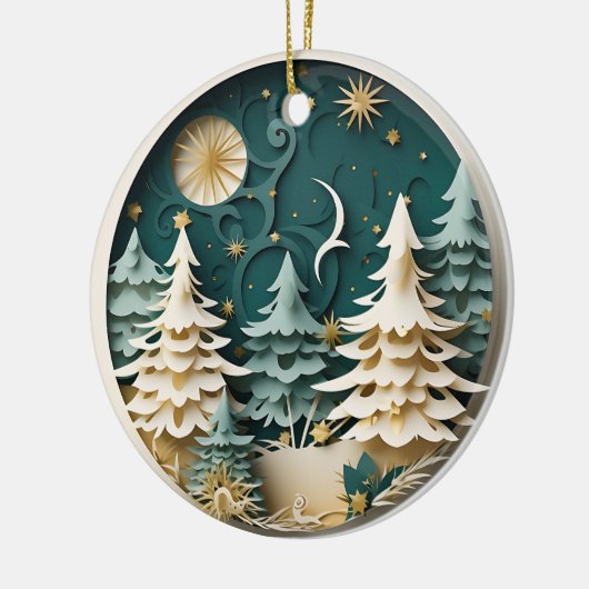 Personalized Winter Christmas Tree Keramik Ornament (Links)
