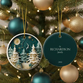 Personalized Winter Christmas Tree Keramik Ornament