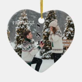 Personalized Winter Engagement Keepsake  Keramik Ornament