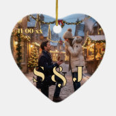 Personalized Winter Engagement Keepsake Keramik Ornament (Hinten)