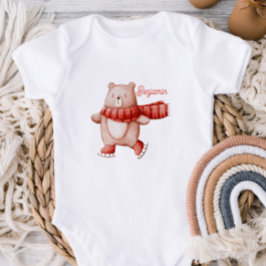 Personalized Winter Holiday Baby Bodysuit  Baby Strampler