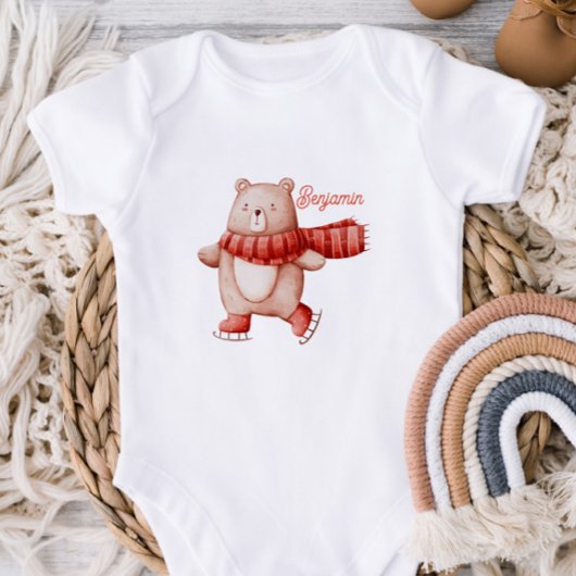 Personalized Winter Holiday Baby Bodysuit  Baby Strampler