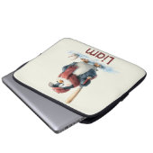 Personalized Winter Penguin Baseball Kid Laptopschutzhülle (Vorne Knopf)