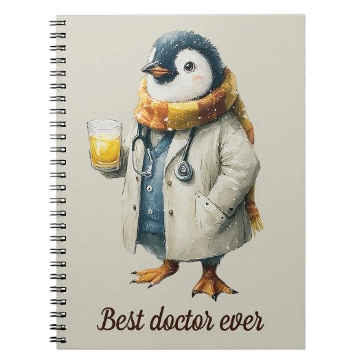 Personalized Winter Penguin “Best Doctor Ever” Notizblock (Vorderseite)