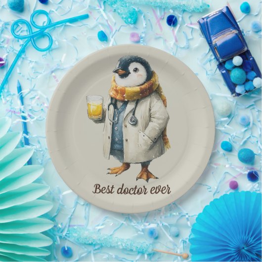 Personalized Winter Penguin “Best Doctor Ever” Pappteller (Party)
