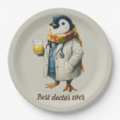 Personalized Winter Penguin “Best Doctor Ever” Pappteller (Vorderseite)