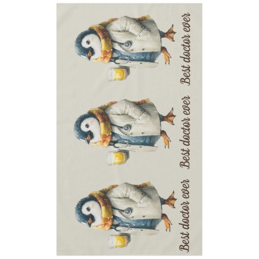 Personalized Winter Penguin “Best Doctor Ever” Tischdecke (Vorderseite)