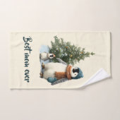 Personalized Winter Penguin “Best Mom Ever” Badhandtuch Set (Handtuch)