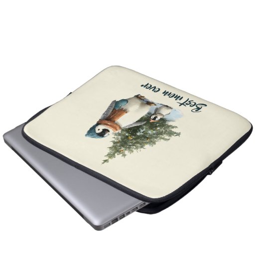 Personalized Winter Penguin “Best Mom Ever” Laptopschutzhülle (Vorne Knopf)