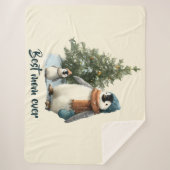Personalized Winter Penguin “Best Mom Ever” Sherpadecke (Vorderseite)