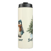 Personalized Winter Penguin “Best Mom Ever” Thermosbecher (Vorderseite)
