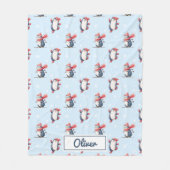 Personalized Winter Penguin Boys Fleece Blanket (Vorderseite)