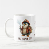 Personalized Winter Penguin Firefighter Gift Mug Kaffeetasse (Links)
