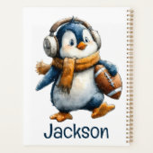 Personalized Winter Penguin Football Kid Planer (Rückseite)
