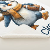 Personalized Winter Penguin Football Kid Sherpadecke (3/4)