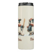Personalized Winter Penguin Softball Kid Thermosbecher (Rückseite)