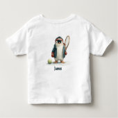 Personalized Winter Penguin Tennis Kid Kleinkind T-shirt (Rückseite)