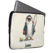 Personalized Winter Penguin Tennis Kid Laptopschutzhülle (Vorne Rechts)