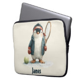 Personalized Winter Penguin Tennis Kid Laptopschutzhülle (Vorderseite Links)