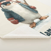 Personalized Winter Penguin Tennis Kid Sherpadecke (3/4)