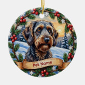 Personalized Wirehaired Pointing Griffon Christmas Keramik Ornament (Vorne)