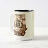 Personalized Wise Turtle Architect Vintage Waterco Zweifarbige Tasse (Vorderseite Links)