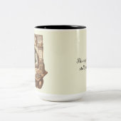 Personalized Wise Turtle Architect Vintage Waterco Zweifarbige Tasse (Mittel)