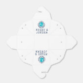 Personalized wite blue Monogram Wedding Geschenkschachtel (Ungefaltet)