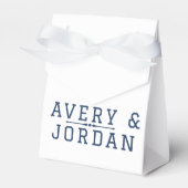 Personalized wite blue Monogram Wedding Geschenkschachtel (Vorderseite)