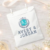 Personalized wite blue Monogram Wedding Geschenktütchen (Ausgeschnitten)