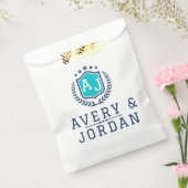 Personalized wite blue Monogram Wedding  Geschenktütchen (Versiegelt)