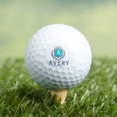 Personalized wite blue Monogram Wedding Golfball (Insitu T-Shirt)