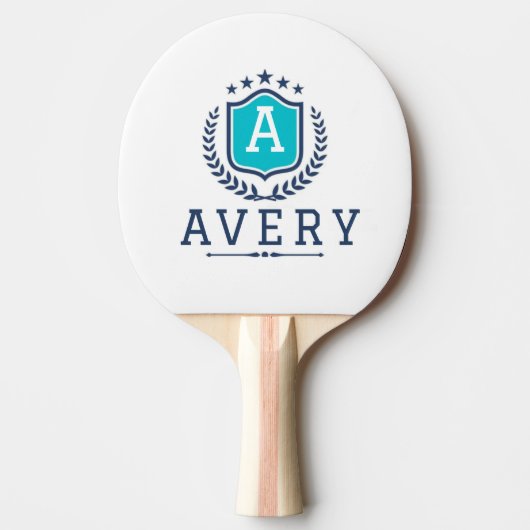 Personalized wite blue Monogram Wedding  Tischtennis Schläger (Vorderseite)