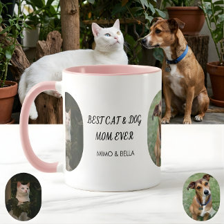 Personalized with Mimo & Bella Best Cat & Dog Mom  Tasse