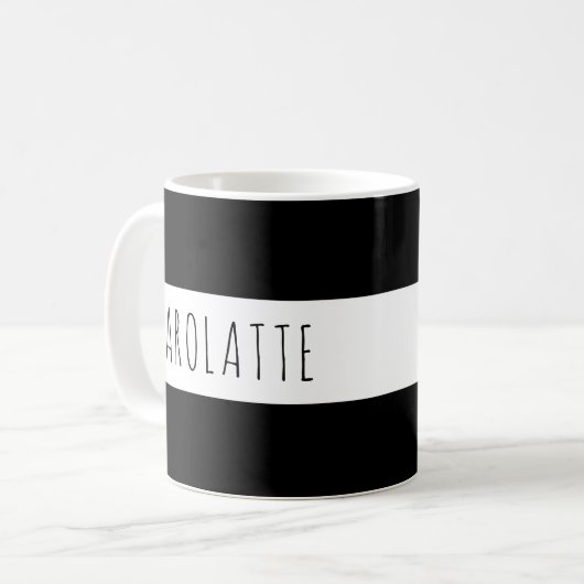 Personalized With Name Custom Black Kaffeetasse (Vorderseite Links)