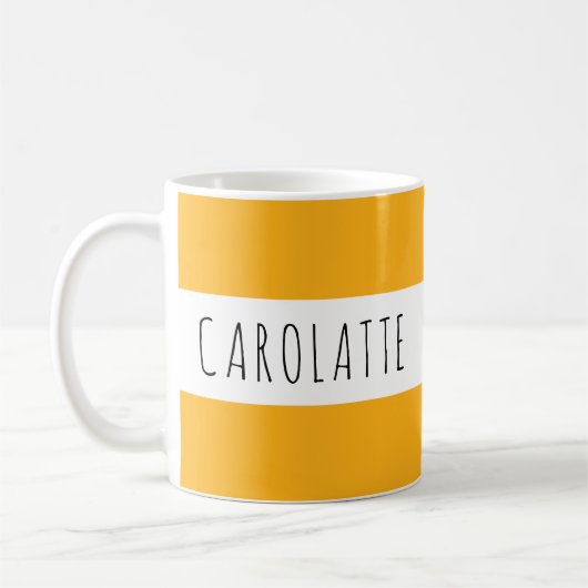 Personalized With Name Custom Dark Yellow Kaffeetasse (Links)