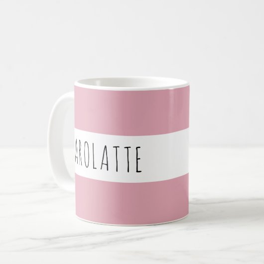 Personalized With Name Custom Pink Kaffeetasse (Vorderseite Links)