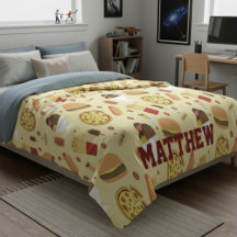 Personalized with Name Fast Food Fleece Blanket