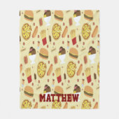 Personalized with Name Fast Food Fleece Blanket (Vorderseite)