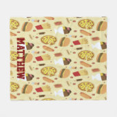 Personalized with Name Fast Food Fleece Blanket (Vorderseite (Horizontal))