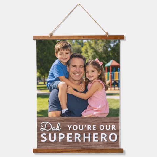 Personalized with photo and text wandteppich mit holzrahmen (Vorderseite)