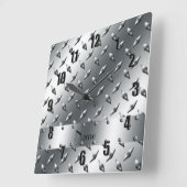 Personalized with your name diamond plate steel quadratische wanduhr (Winkel)