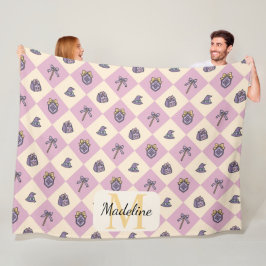 Personalized Wizard School Pink Monogram Name Fleecedecke