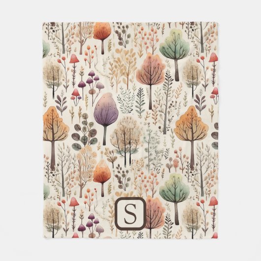 Personalized Woodland Cozy Cabin Fleecedecke (Vorderseite)