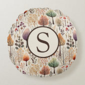 Personalized Woodland Cozy Cabin Rundes Kissen (Vorderseite)